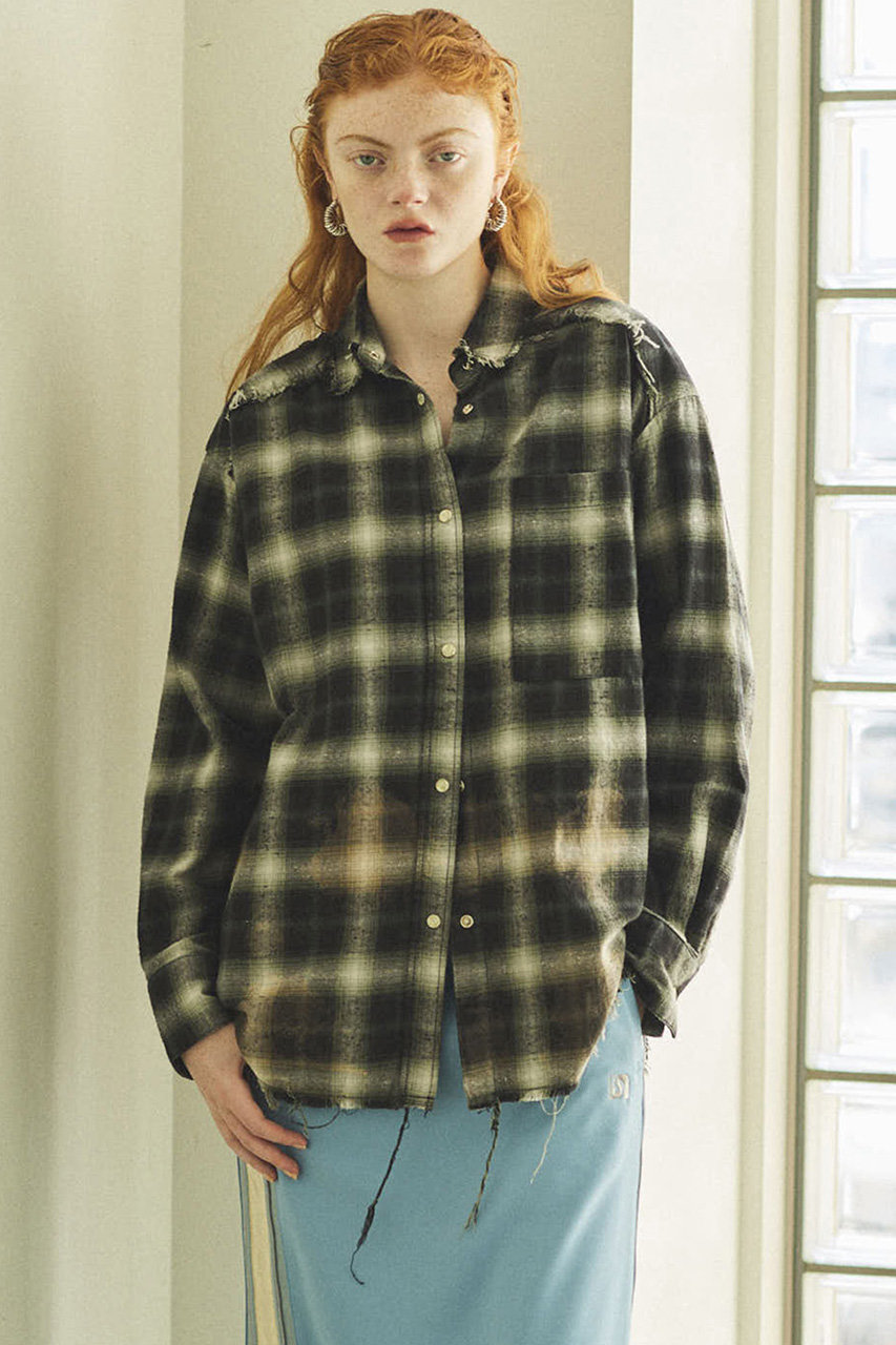 Bleach Processing Plaid Pattern Shirt/ブリーチチェックシャツ