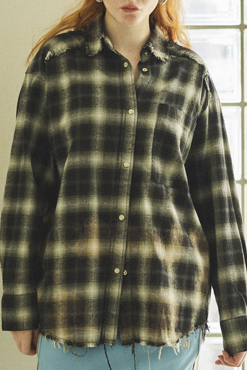 爆買い 英語 MAISON SPECIAL(メゾンスペシャル)｜Bleach Plaid Processing トップス