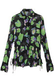 Floral Pattern Pleated Shirt/フラワープリーツシャツ