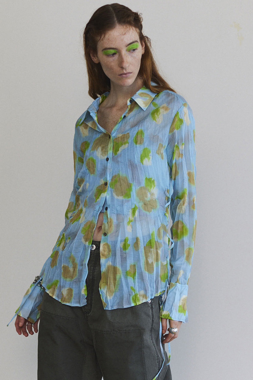 メゾンスペシャル/MAISON SPECIALの【予約販売】Floral Pattern Pleated Shirt/フラワープリーツシャツ(BLU(ブルー)/21251315707)