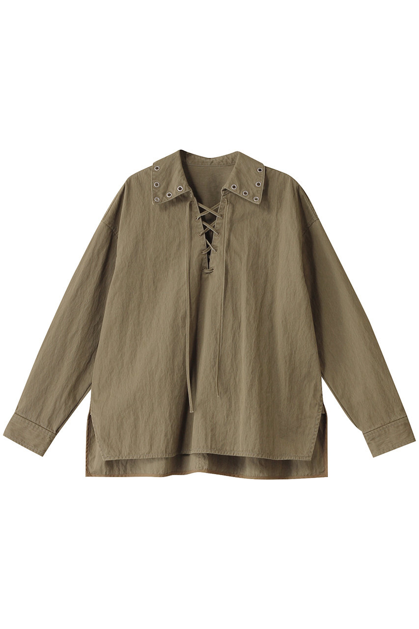 メゾンスペシャル/MAISON SPECIALのLace Up Oversize Pullover/レースアップブルオーバー(KHK(カーキ)/21251315801)