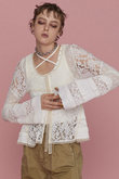 Lace Fabric Docking Cardigan/レースドッキングカーディガン
