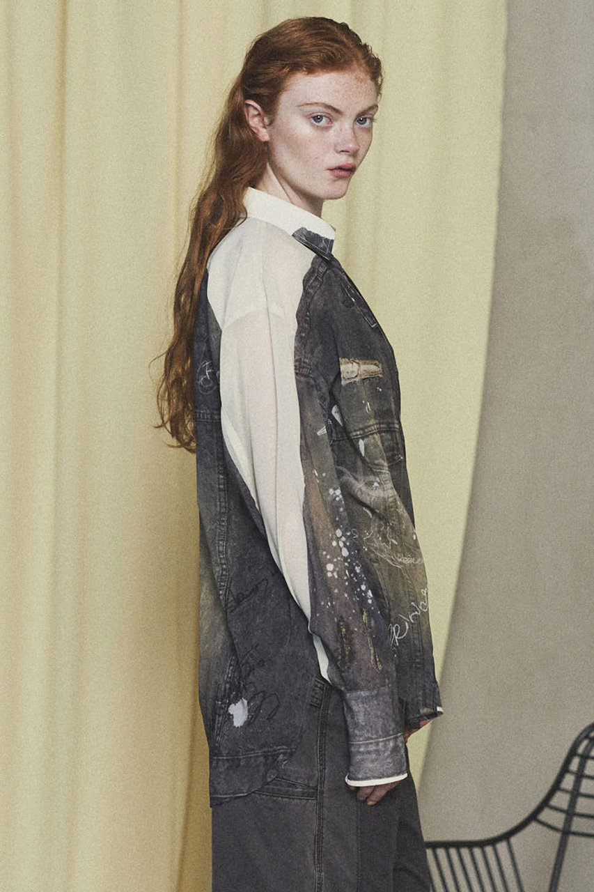 トップス MAISON SPECIAL Denim Print Shirt Denim Print Shirt