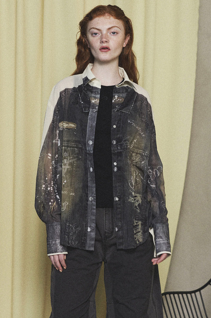 MAISON SPECIAL(メゾンスペシャル)｜Denim Print Shirt/デニム