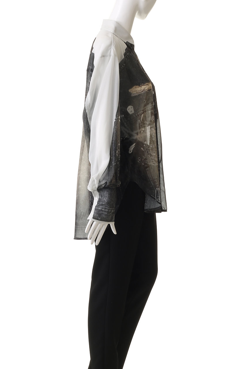 トップス MAISON SPECIAL Denim Print Shirt Denim Print Shirt/デニムプリントシャツ【MAISON SPECIAL