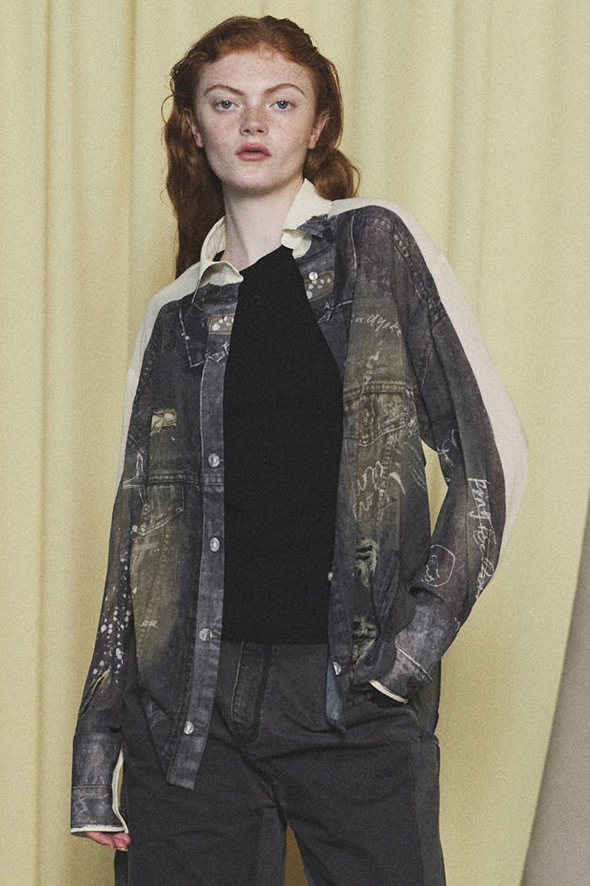 MAISON SPECIAL(メゾンスペシャル)｜Denim Print Shirt/デニム