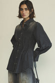 Waist Sharp Denim Shirt/ウエストシャープデニムシャツ