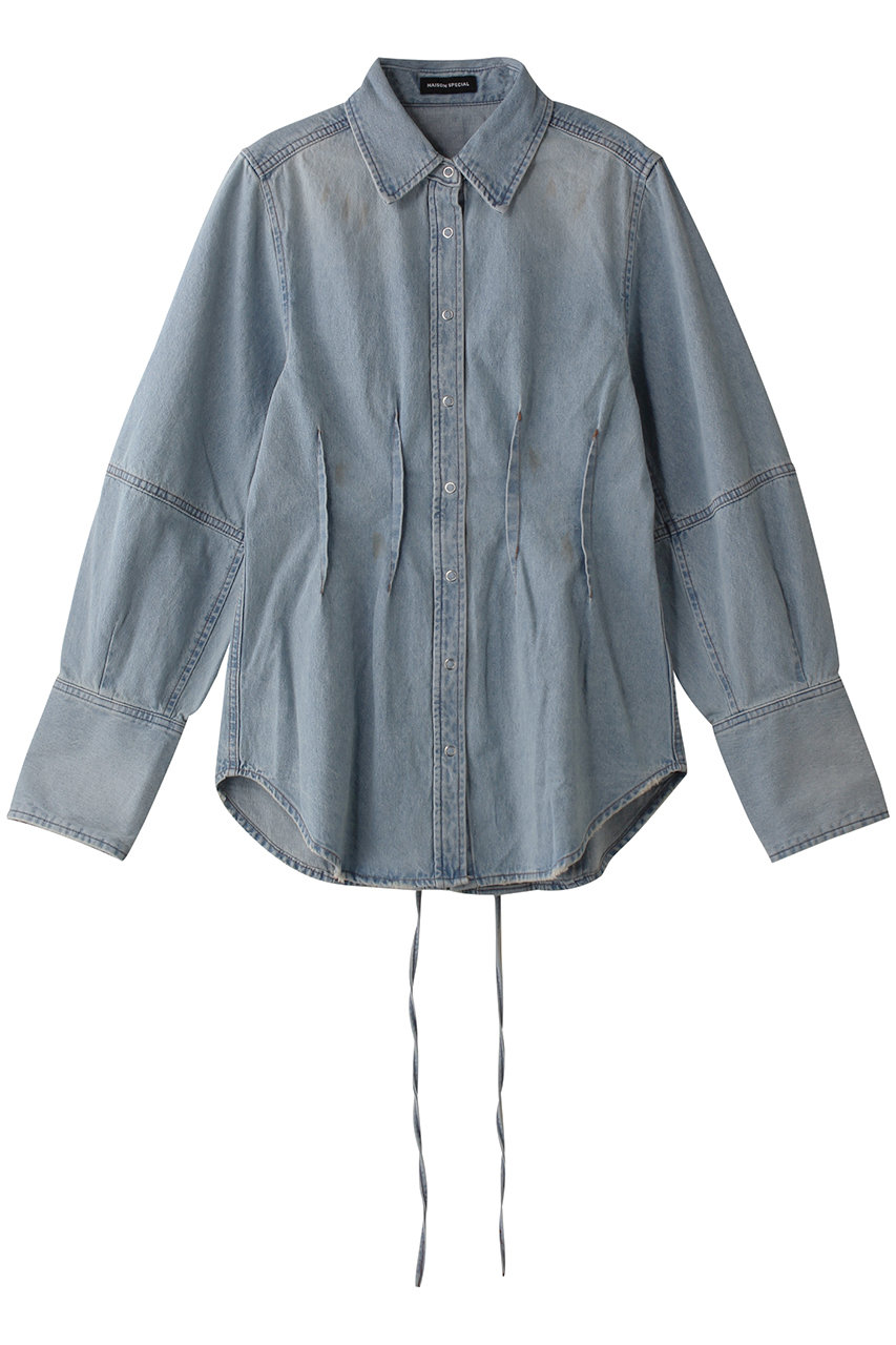 メゾンスペシャル/MAISON SPECIALの【予約販売】Waist Sharp Denim Shirt/ウエストシャープデニムシャツ(BLU(ブルー)/21251315810)