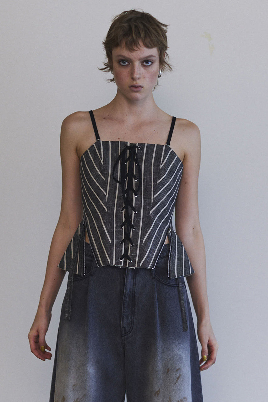 MAISON SPECIAL(メゾンスペシャル)｜Stripe Lace Up Bustier