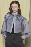 Balloon Sheer  Material Short Length Shirt/バルーンシアーショートシャツ