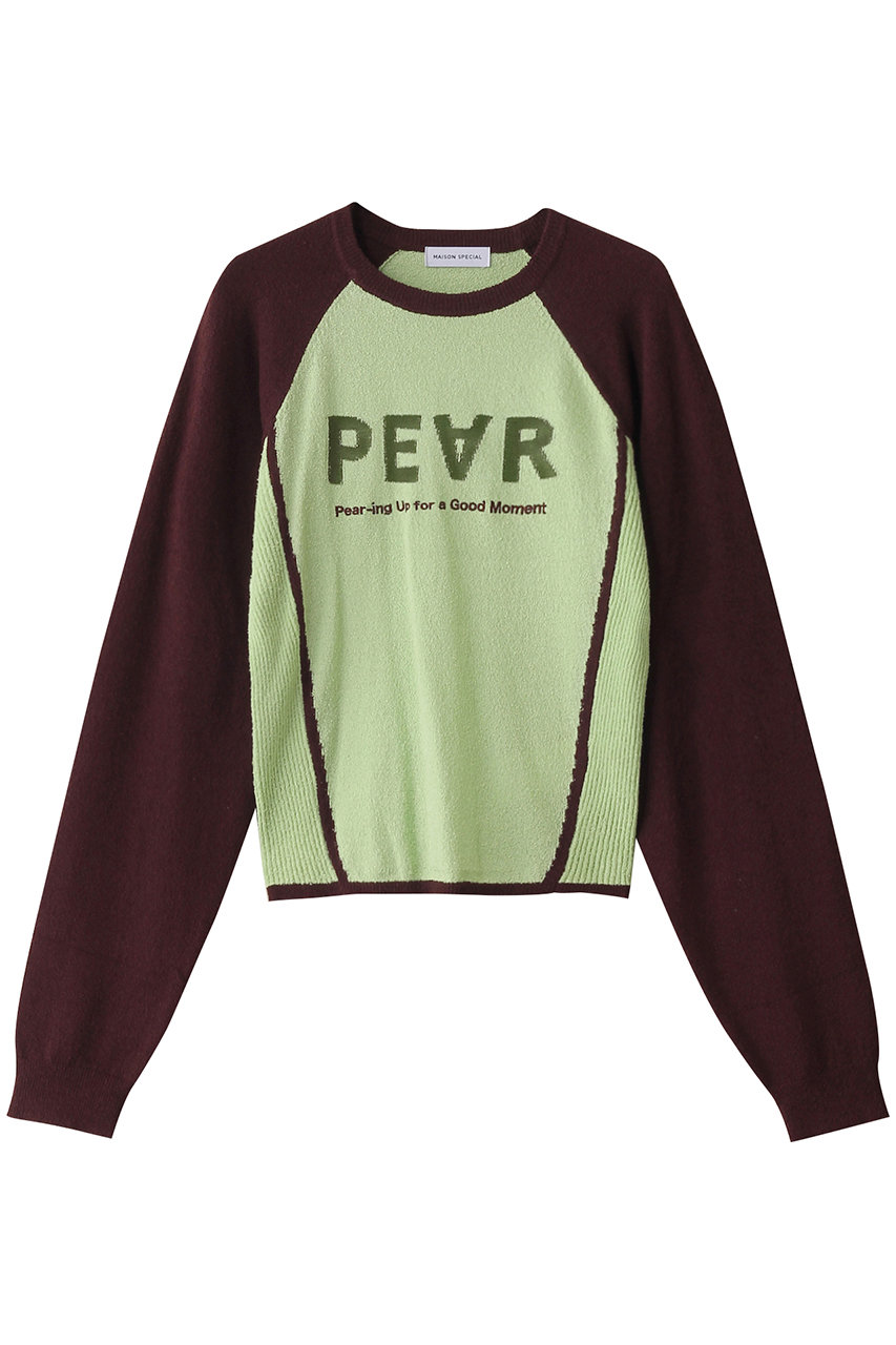 メゾンスペシャル/MAISON SPECIALのPEAR Logo Knit Tops/PEARロゴニットトップス(GRN(グリーン)/21251365301)