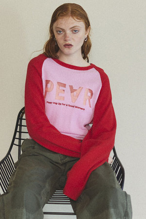 メゾンスペシャル/MAISON SPECIALのPEAR Logo Knit Tops/PEARロゴニットトップス(110300/110301)