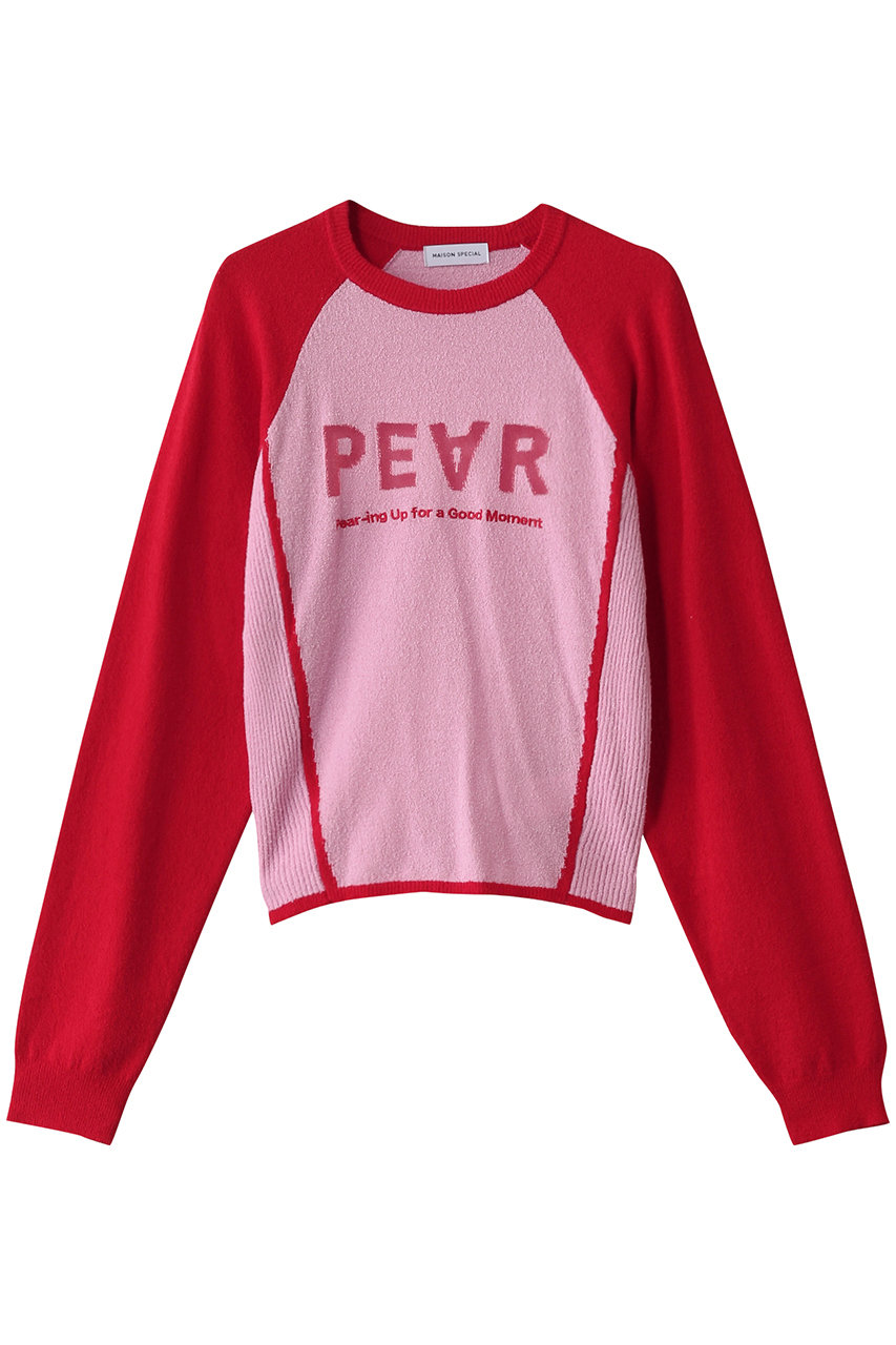 メゾンスペシャル/MAISON SPECIALのPEAR Logo Knit Tops/PEARロゴニットトップス(PNK(ピンク)/21251365301)