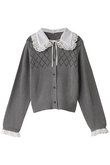 Cotton Fabric Lace Colored Cardigan/コットンレースカラーカーディガン