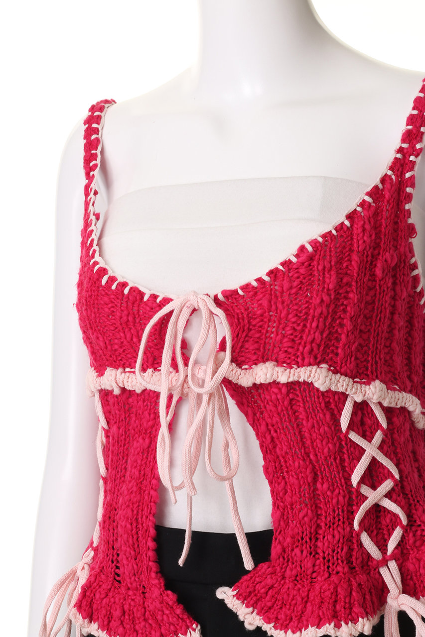 セール】Wide Rib Lace Up Bustier/ワイドリブレースアップ