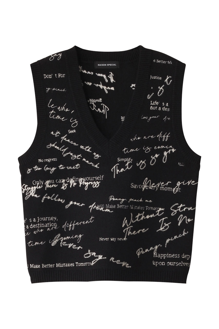 MAISON SPECIAL Embroidery Vest/エンブロイダリーベスト (BLK(ブラック), FREE) メゾンスペシャル ELLE SHOP