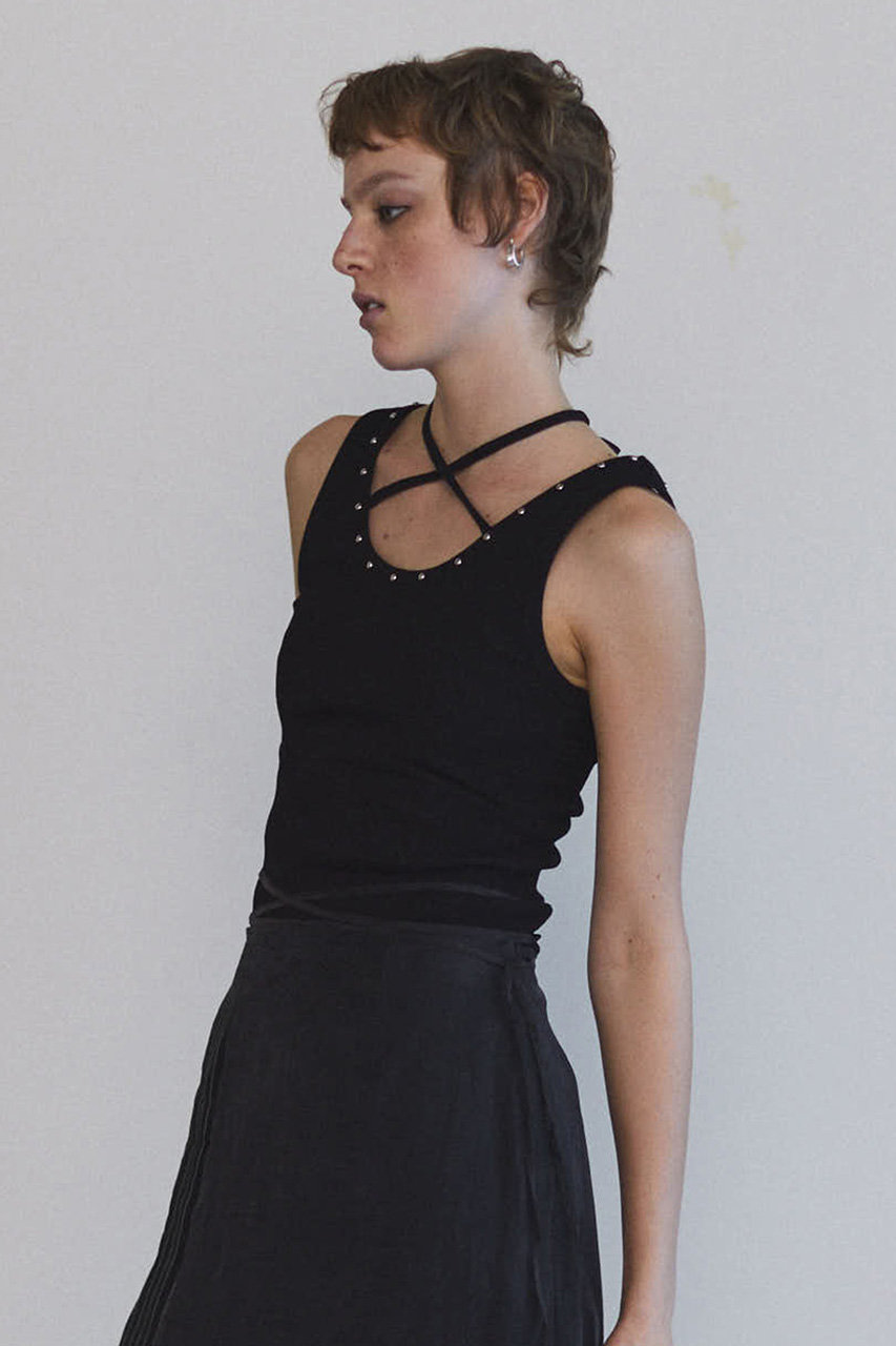 タンクトップ ノースリーブ Pigment Processing Studs Tank Top/ピグメントスタッズタンクトップ「MAISON SPEC MAISON SPECIAL タンクトップ ノースリーブ Pigment Processing