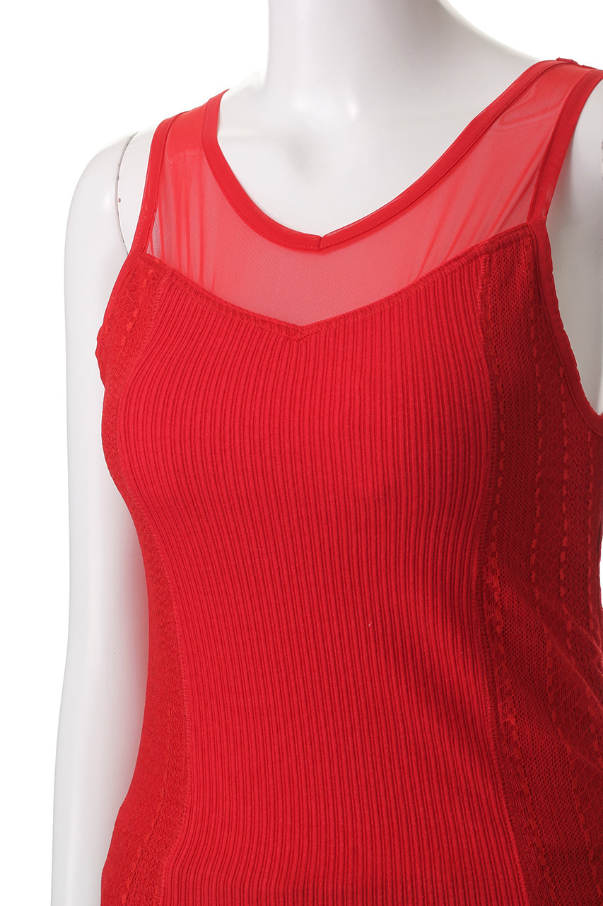 タンクトップ ノースリーブ 2way See-through Combination Tank Top/2WAYシースルーコンビタンクトップ「MAIS 2way See-through Combination Tank Top