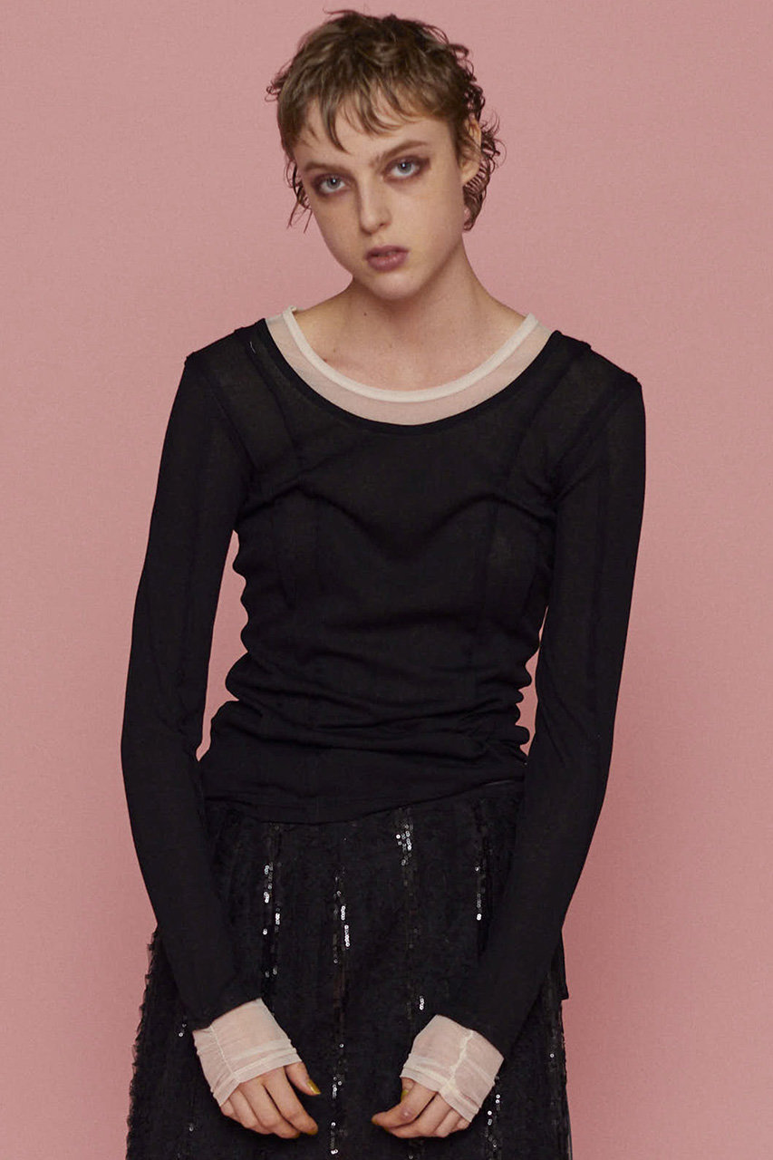 Maison Special 2WAYネックシアードッキングトップス 2way Neck Sheer Docking Tops/2WAYネックシアードッキング