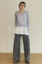 2way Neck Sheer Docking Tops/2WAYネックシアードッキングトップス メゾンスペシャル/MAISON SPECIAL