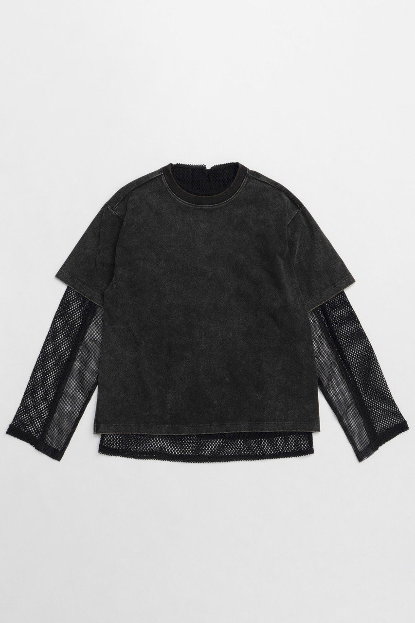 メゾンスペシャル/MAISON SPECIALの【予約販売】Multiway Mesh Fabric Layered T-shirt/マルチウェイメッシュレイヤードＴシャツ(BLK(ブラック)/21251415307)