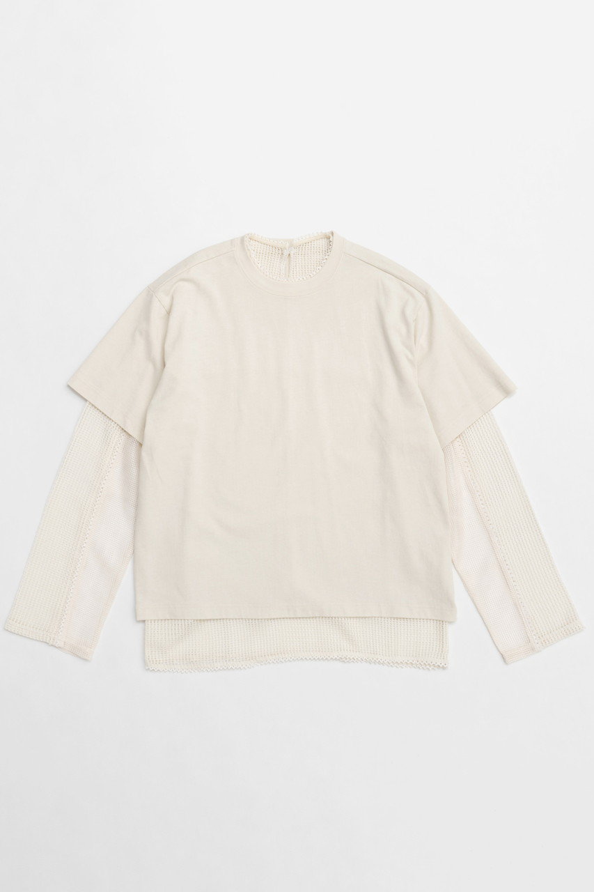 メゾンスペシャル/MAISON SPECIALの【予約販売】Multiway Mesh Fabric Layered T-shirt/マルチウェイメッシュレイヤードＴシャツ(IVR(アイボリー)/21251415307)