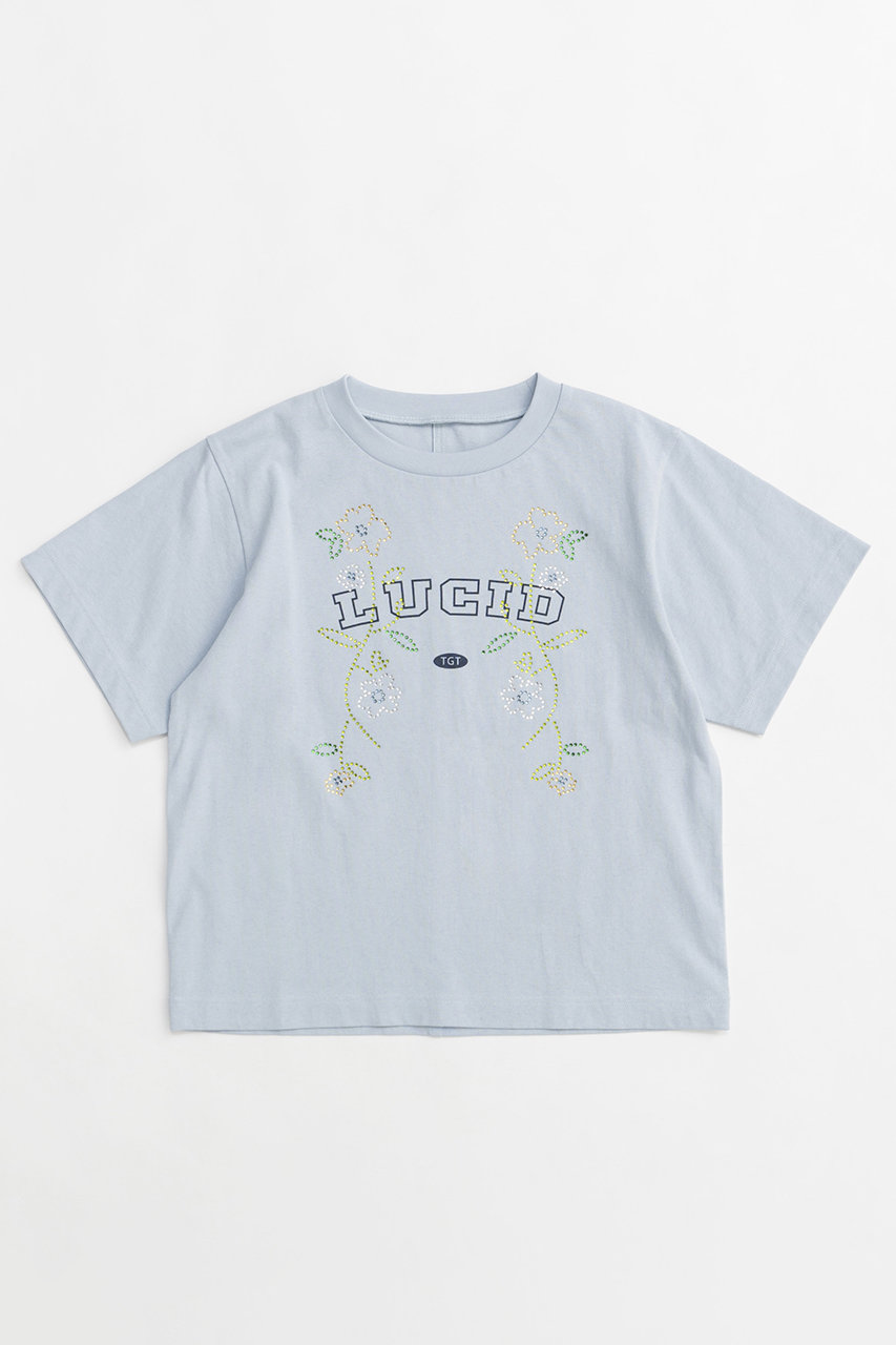 メゾンスペシャル/MAISON SPECIALの【予約販売】LUCID  Glitter Flower T-shirt/LUCIDキラキラフラワーTシャツ(BLU(ブルー)/21251415309)