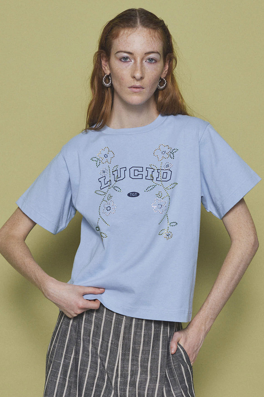 今季新作新品半額　ミゼール　missel　 Lサイズ　刺繍キラキラTシャツ 今季新作新品半額 ミゼール missel Lサイズ 刺繍キラキラTシャツ