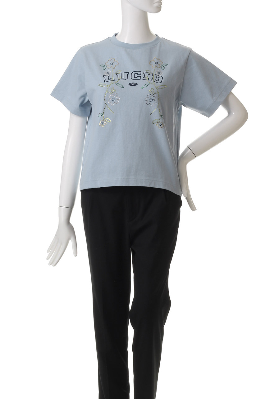 tシャツ LUCID  Glitter Flower T-shirt/LUCIDキラキラフラワーTシャツ「MAISON SPECIAL/メゾンスペシャ LUCID Glitter Flower T-shirt