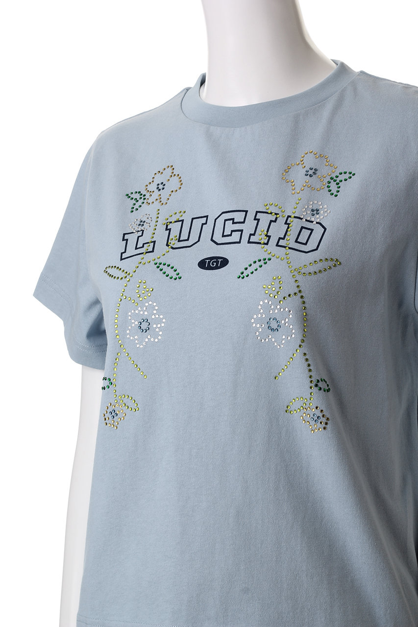 tシャツ LUCID  Glitter Flower T-shirt/LUCIDキラキラフラワーTシャツ「MAISON SPECIAL/メゾンスペシャ セール】LUCID Glitter Flower T-shirt/LUCIDキラキラフラワーT