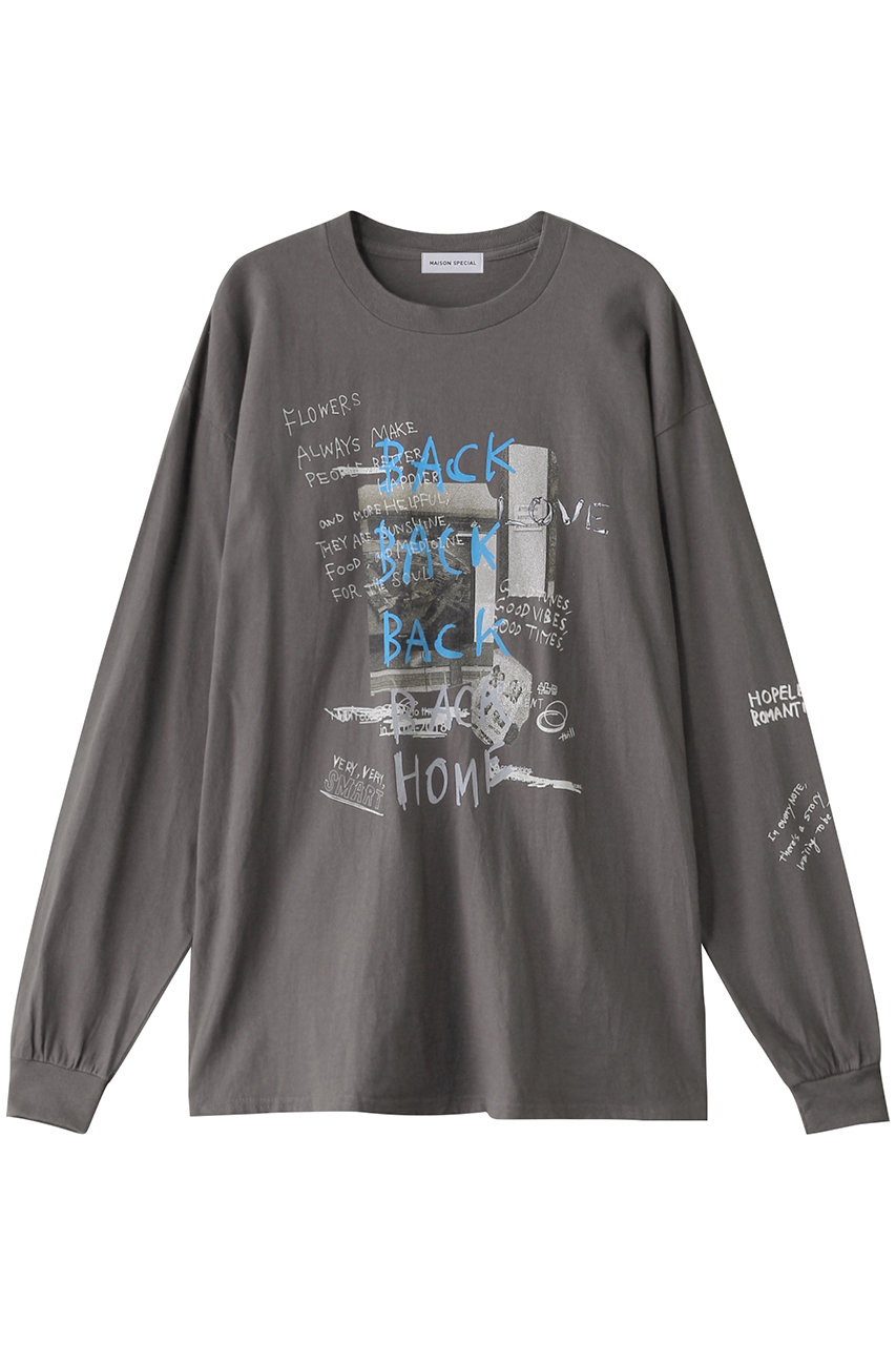 メゾンスペシャル/MAISON SPECIALのBACK HOME Printed T-shirt/BACK HOMEプリントTEE(C.GRY(チャコールグレー)/21251415310)