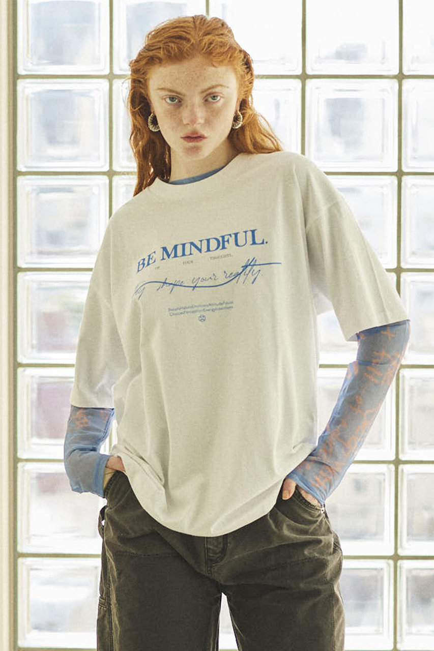 メゾンスペシャル/MAISON SPECIALのBE MINDFUL Logo T-shirt/BE MINDFULロゴＴシャツ(WHT(ホワイト)/21251415312)