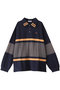 Mesh Fabric Combination Rugby Shirt/メッシュコンビラガーシャツ メゾンスペシャル/MAISON SPECIAL NVY(ネイビー)