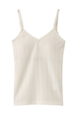 メゾンスペシャル/MAISON SPECIALのCup In Jersey Lace Camisole/カップインジャージレースキャミソール(110100/110101)