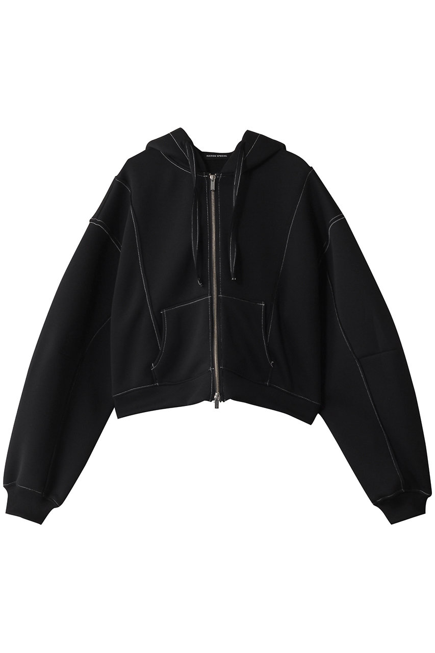 MAISON SPECIAL Color Stitch Doubleknit Hoodie/カラーステッチダンボールフーディ (BLK(ブラック), FREE) メゾンスペシャル ELLE SHOP MAISON SPECIAL Color Stitch Doubleknit Hoodie/カラーステッチダンボールフーディ (BLK(ブラック), FREE) メゾンスペシャル ELLE SHOP