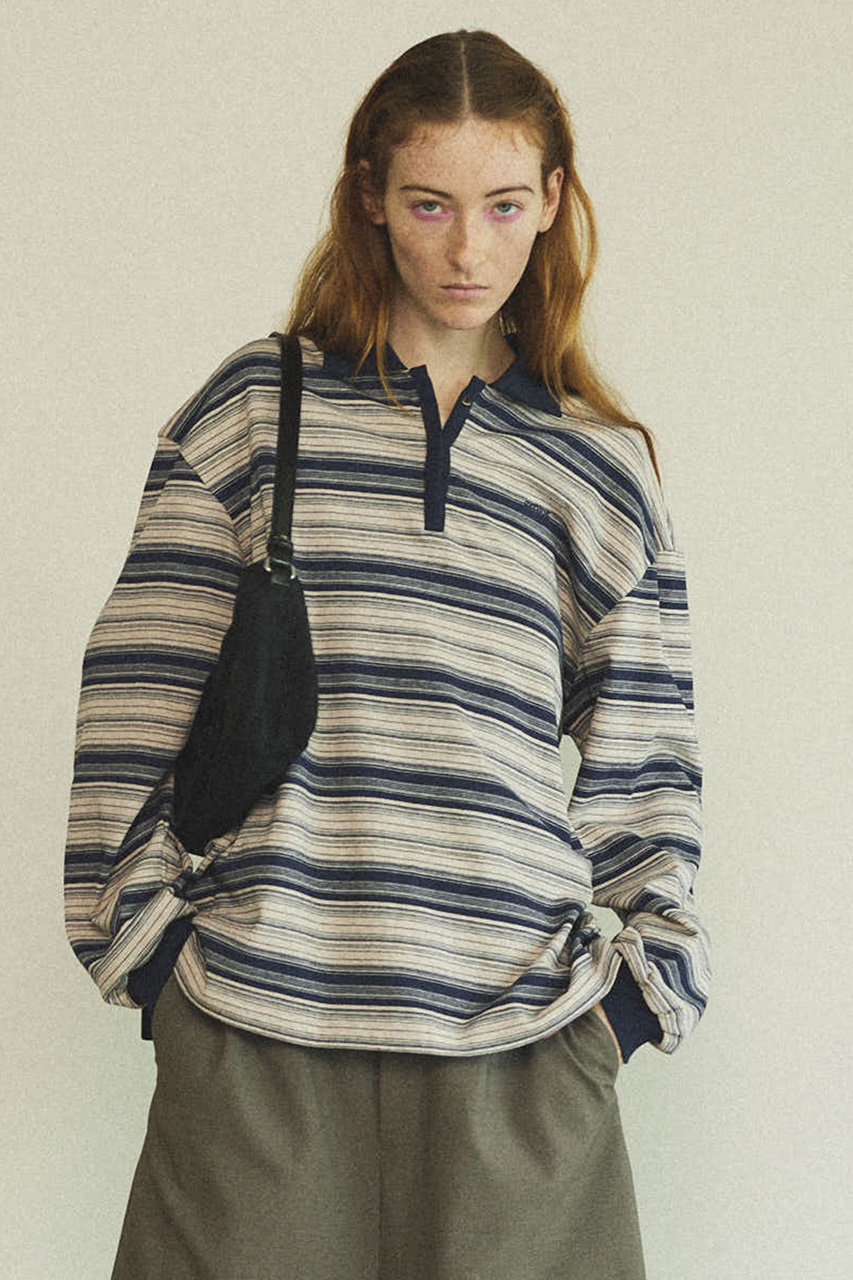 MAISONSPECIAL MultiBorderPoloShirt ネイビー MAISON SPECIAL(メゾンスペシャル)｜Border Polo Shirt/ボーダー
