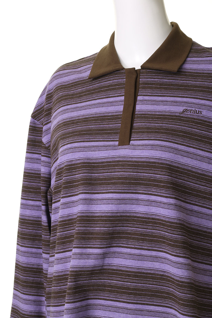 MAISONSPECIAL MultiBorderPoloShirt ネイビー MAISON SPECIAL(メゾンスペシャル)｜Multi Border Spiky Knit