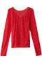 【予約販売】Fringe Lace Crew Neck Tops/フリンジレースクルートップス メゾンスペシャル/MAISON SPECIAL RED(レッド)