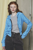 Gather Pile Fabric Short Length Hoodie/ギャザーパイルショートフーディー