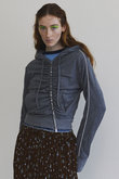 Gather Pile Fabric Short Length Hoodie/ギャザーパイルショートフーディー