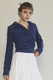 Gather Pile Fabric Short Length Hoodie/ギャザーパイルショートフーディー