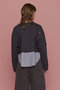 Shirt Layered Crush Processing Sweatshirt/シャツレイヤードクラッシュスウェット メゾンスペシャル/MAISON SPECIAL