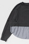 Shirt Layered Crush Processing Sweatshirt/シャツレイヤードクラッシュスウェット メゾンスペシャル/MAISON SPECIAL