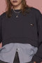Shirt Layered Crush Processing Sweatshirt/シャツレイヤードクラッシュスウェット メゾンスペシャル/MAISON SPECIAL