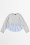 Shirt Layered Crush Processing Sweatshirt/シャツレイヤードクラッシュスウェット メゾンスペシャル/MAISON SPECIAL GRY(グレー)