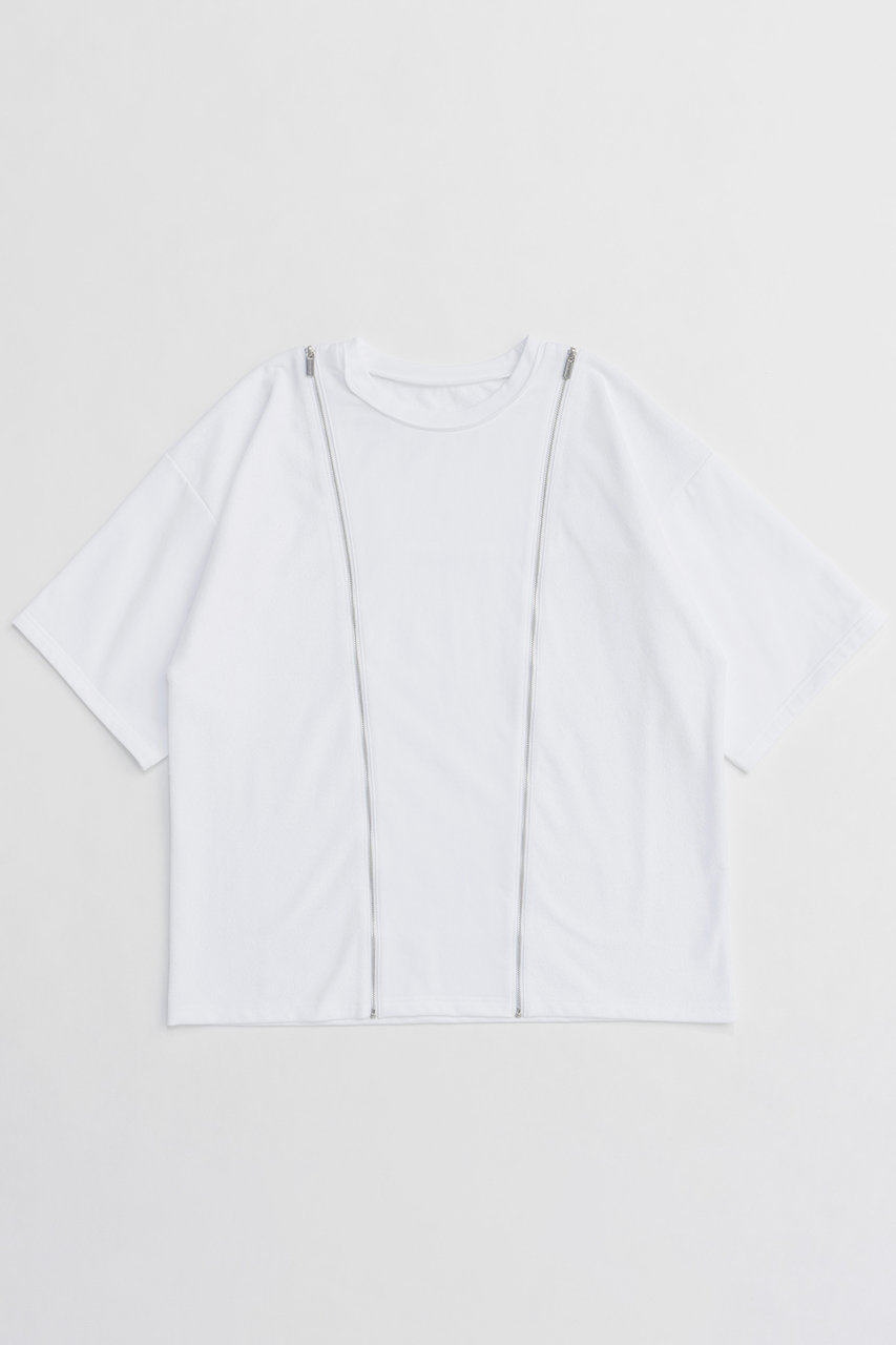 メゾンスペシャル/MAISON SPECIALの【予約販売】Shoulder Zip Design T-shirt/ショルダージップＴシャツ(WHT(ホワイト)/21251416003)