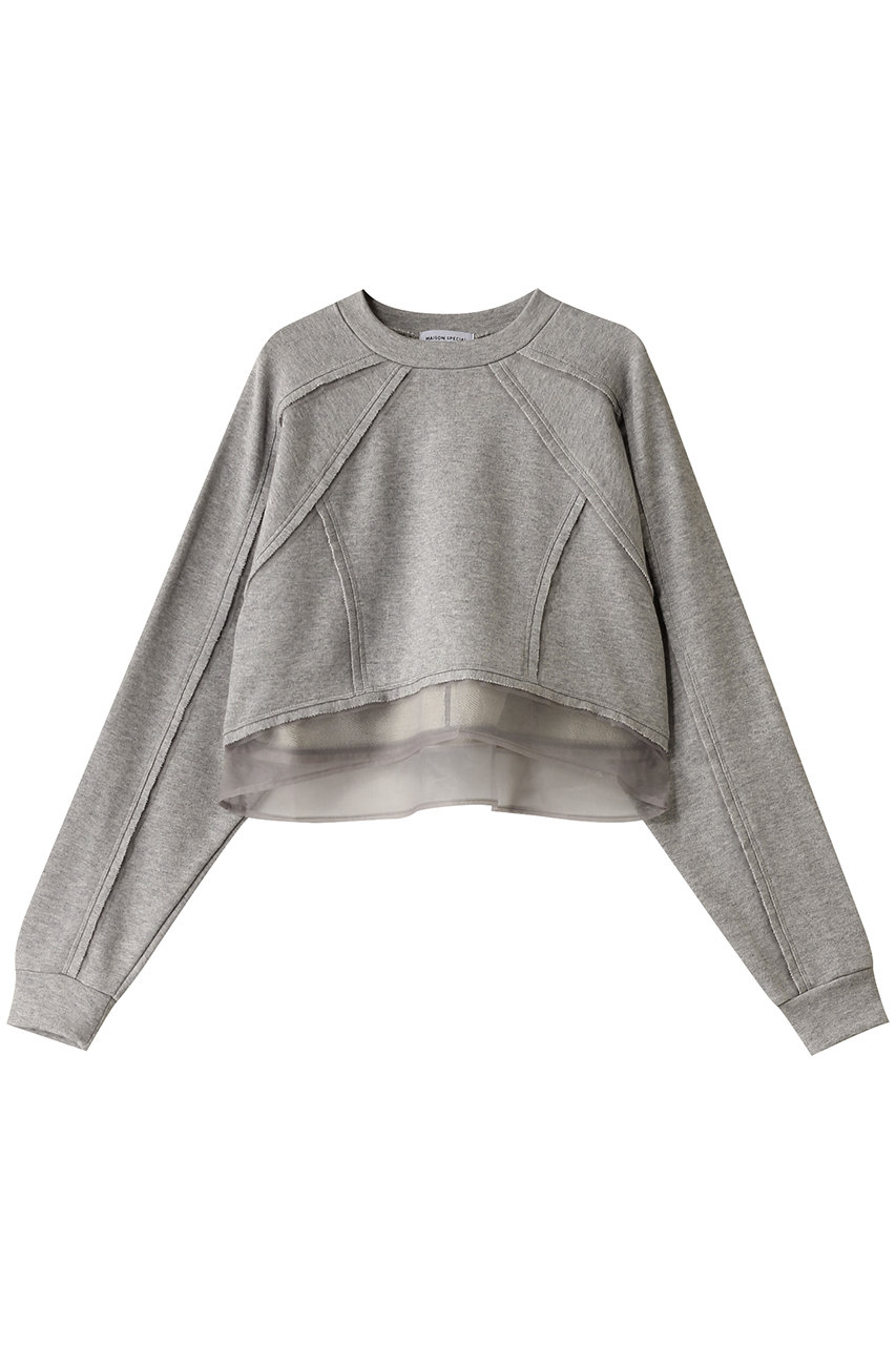 メゾンスペシャル/MAISON SPECIALの【予約販売】Outseam Short Length Sweatshirts/アウトシームショートスウェット(GRY(グレー)/21251416004)