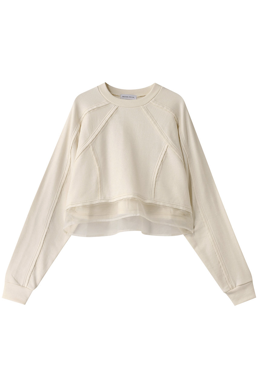 メゾンスペシャル/MAISON SPECIALの【予約販売】Outseam Short Length Sweatshirts/アウトシームショートスウェット(O.WHT(オフホワイト)/21251416004)