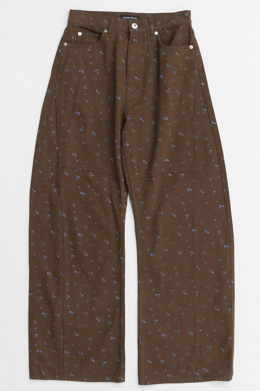 メゾンスペシャル/MAISON SPECIALの【予約販売】Small Floral Pattern Curve Silhouette Pants/スモールフラワーパターンカーブパンツ(BRN(ブラウン)/21251465302)