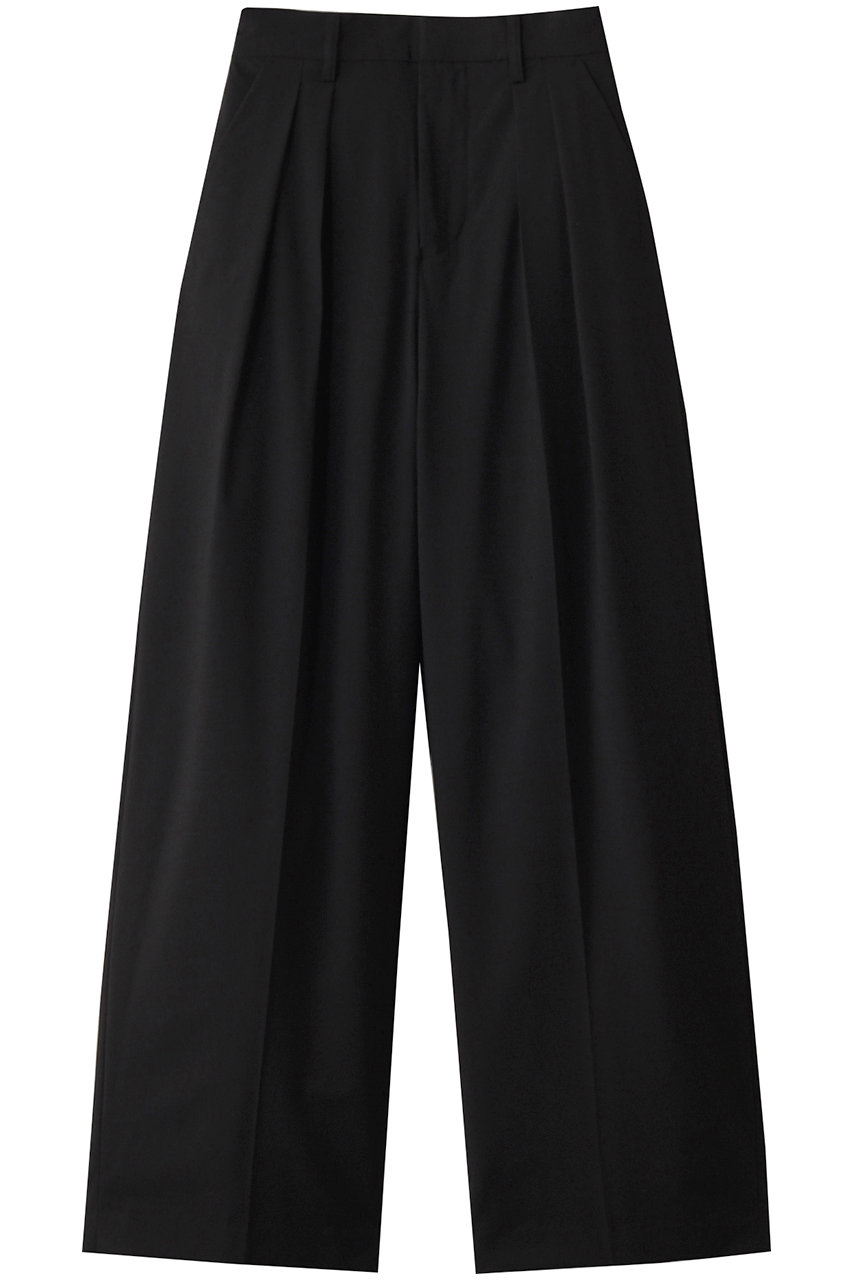 メゾンスペシャル/MAISON SPECIALのTwo Tuck Curve Wide Tapered Pants/2タックカーブワイドテーパードパンツ(BLK(ブラック)/21251465306)